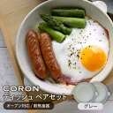 【ふるさと納税】【美濃焼】CORON ディッシュ ペアセット グレー&グレー（オーブン対応/耐熱食器）【伸光窯】≪土岐市≫ 食器 プレート 皿 [MAQ007]