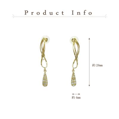 ふるさと納税 甲府市 K18G 0.20ct スタッド　雫型パヴェダイヤモンドピアスD GD-3030(K18YG) |  | 02