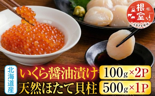 C-36041 いくら醤油漬け100g×2P、ほたて貝柱500g×1P