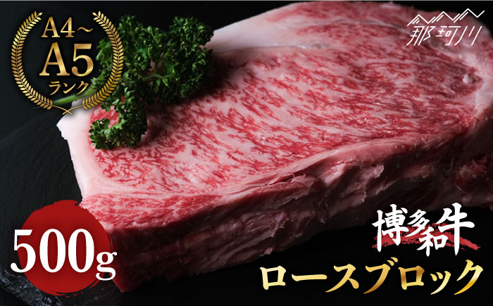 博多和牛 牛肉 ロース ブロック 500g ＜肉のくまもと屋＞ 那珂川市 [GBI017]