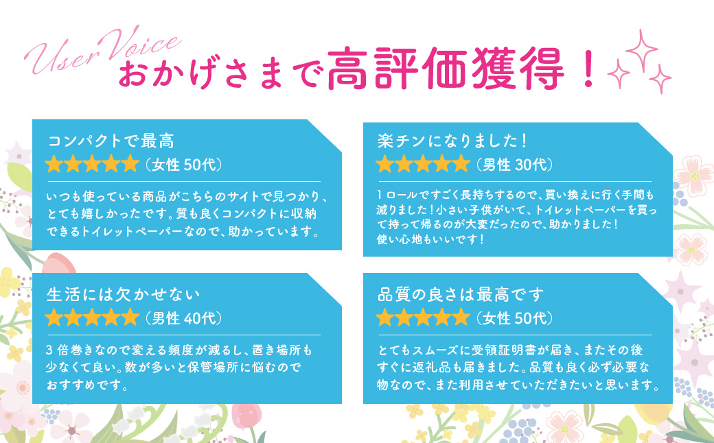 3倍長持ちトイレットロール スコッティティシューフラワーパック 4ロール×12P 無香料