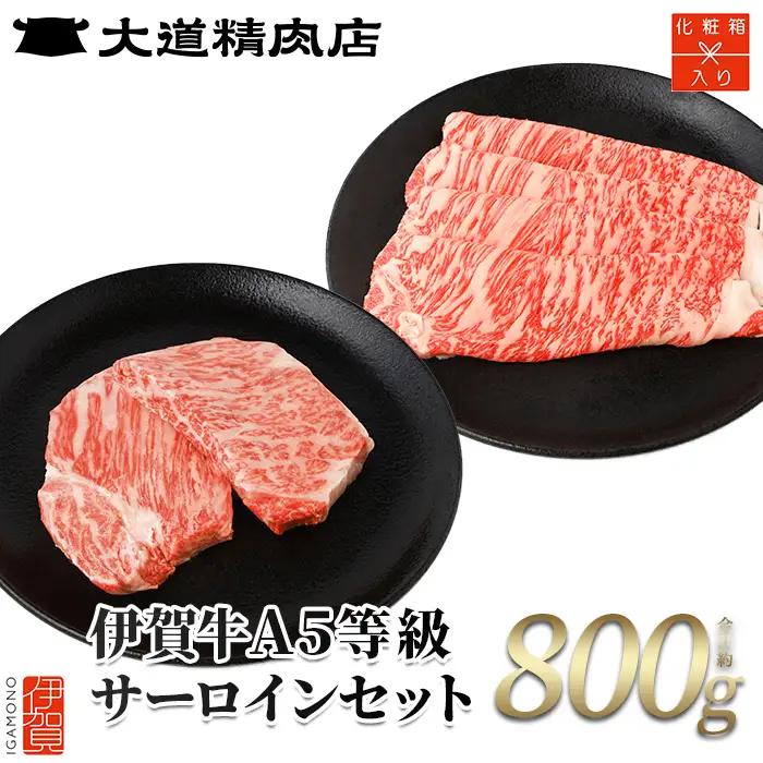 伊賀牛 【化粧箱入】 A5 サーロイン すき焼き 約500g＋ミニステーキ 計約300g（2枚入り） 伊賀牛 【dido0017-1】