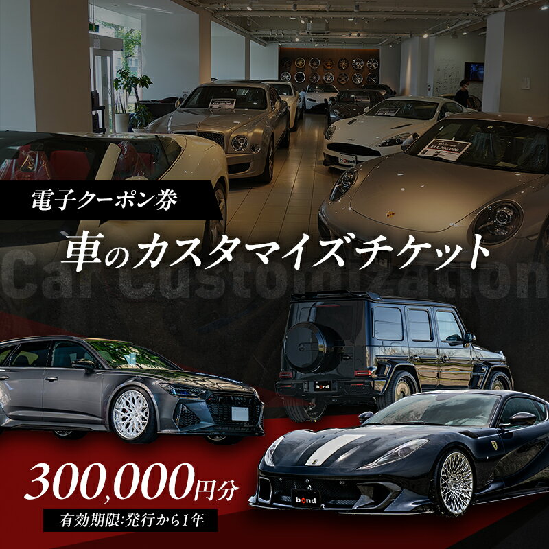 【ふるさと納税】利用券 【電子クーポン券】 300,000円分 車のカスタマイズチケット 有効期限:発行から1年以内 車 板金 整備 修理 カスタム コーティング 割引券 クーポン 電子クーポン 電子 輸入車 整備工場 一級保持者在中 ボンドグループ陸運局認証工場 東京都 大田区