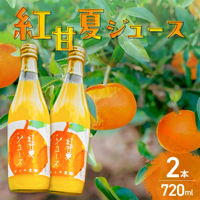 【ふるさと納税】＼お中元 のし対応／ゆうや農園の紅甘夏ジュース 720ml×2本 │ 紅甘夏 甘夏 みかん ジュース みかんジュース オレンジジュース ストレートジュース 果汁100% 柑橘 果物 国産 夏ギフト お中元ギフト のし対応可 熨斗 ギフト対応可【時期指定・のし可】