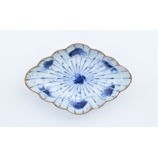 有田焼 菱型菊割向付ペアセット（十草松竹梅・変り絵）まるぶん A35-239_イメージ4
