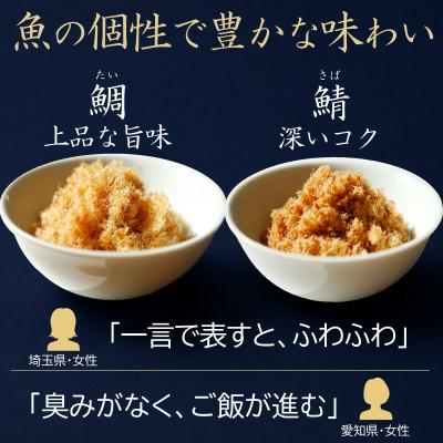 ふるさと納税 唐津市 【ご飯のお供・魚ふりかけ】綿そぼろ鯛と鯖 100g×2袋 約12膳分 冷凍 無添加 唐津花菱 |  | 01