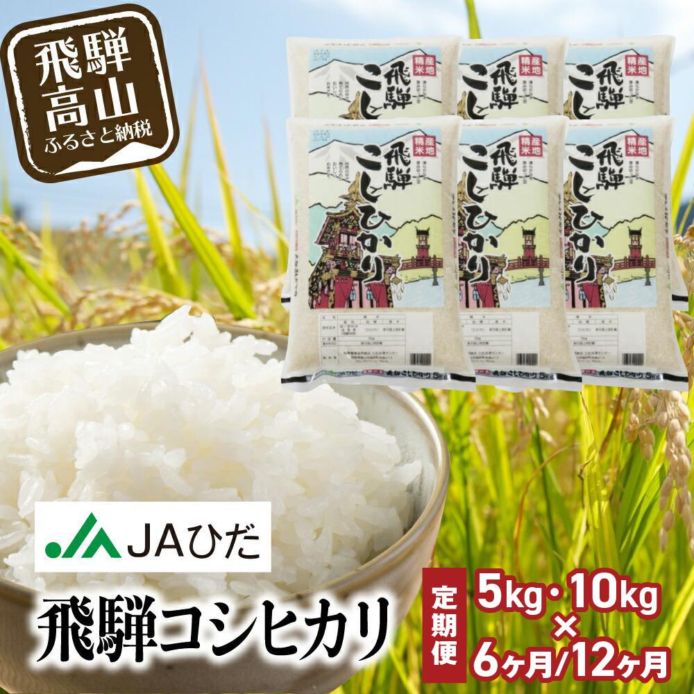【ふるさと納税】【定期便 6～12ヶ月】令和6年度産 飛騨コシヒカリ 白米 5～10kg | こしひかり 飛騨こしひかり お米 コメ 精米 飛騨産 飛騨高山 JAひだ GS100MP