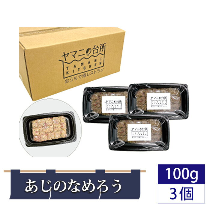 【ふるさと納税】あじのなめろう 300g（100g×3個セット）九十九里 郷土料理 千葉県産アジ使用 アジ あじ 鯵 丼 おつまみ 丼ぶり あて 惣菜 漁師飯 添加物不使用 急速冷凍 冷凍 千葉県 匝瑳市