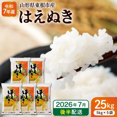 ふるさと納税 東根市 【令和7年産米】※2026年7月後半発送※ はえぬき25kg hi053-064-073