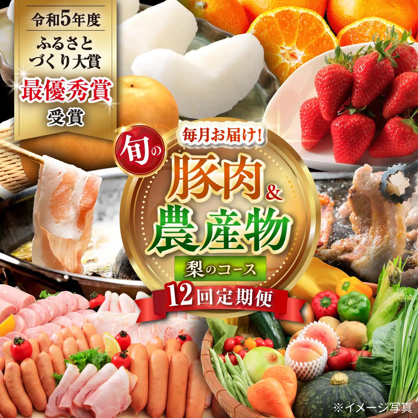 定期便 全12回 豚肉と旬の農産物 定期便 [ACAA125]