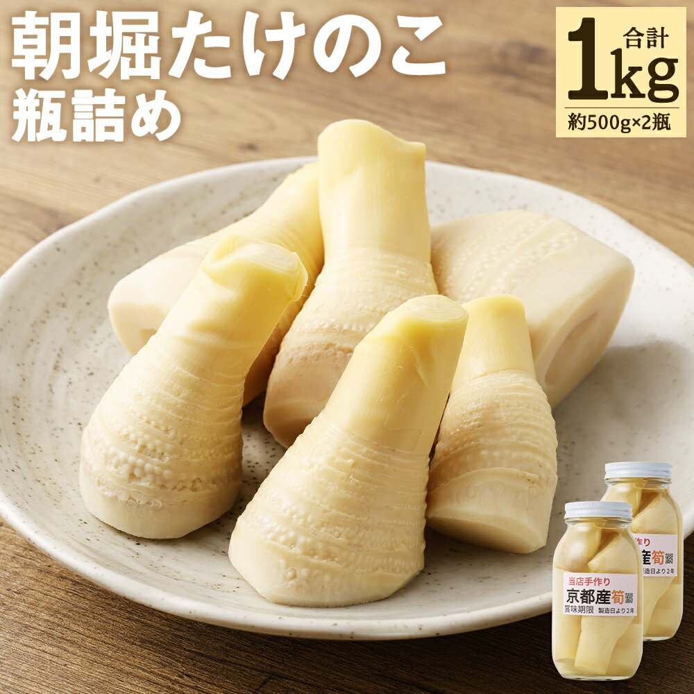 【ふるさと納税】【京野菜・果物 美方屋】創業70年 美方屋厳選！朝掘たけのこ（瓶詰） | 約500g×2瓶 合計約1kg たけのこ 筍 瓶詰 野菜 京都府産 京都市 人気 おすすめ