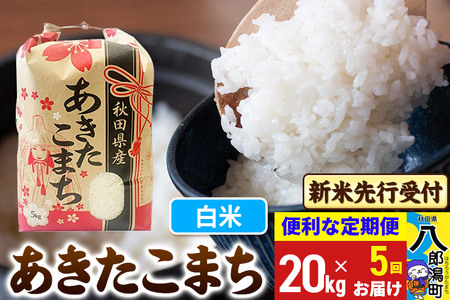 《令和7年産 新米受付》《定期便5ヶ月》あきたこまち 20kg【白米】 秋田県産 こまちライン