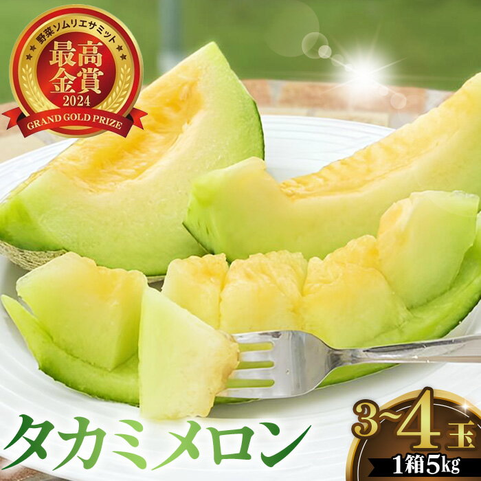 【ふるさと納税】 美里町産「タカミメロン」1箱（5kg入） ／ 果物 フルーツ 送料無料 埼玉県 No.167