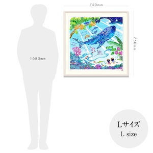 ［琉球イラストレーション］ 与儀勝之 『天を見上げて / Imagine Paradise』 額装Lサイズ インテリア 雑貨 アート おしゃれ おすすめ 沖縄市 / yogima office[BCA