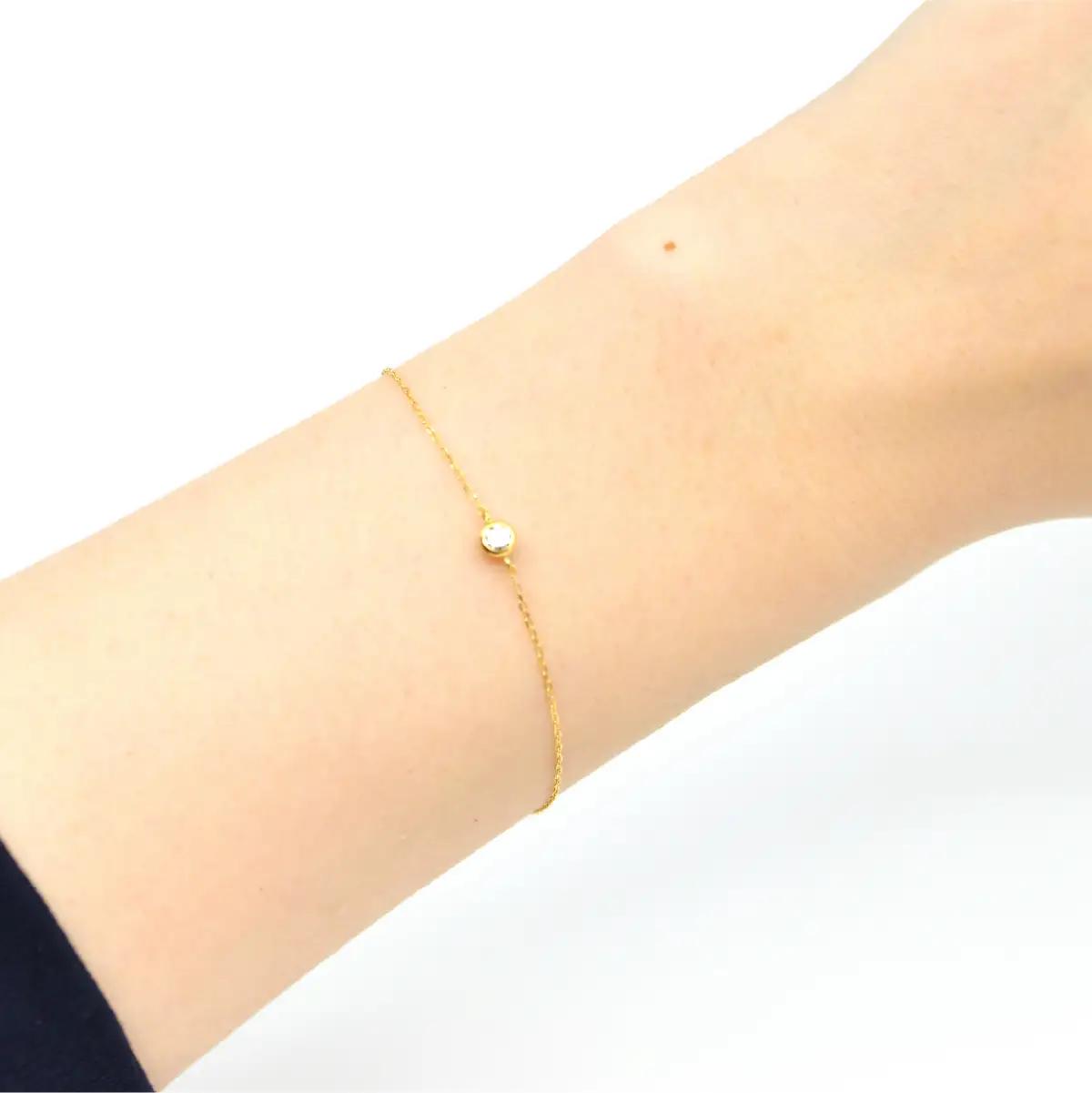 0.1ｃｔ 18金 ブレスレット イエローゴールド 管理番号RTJ-050 246-009-a