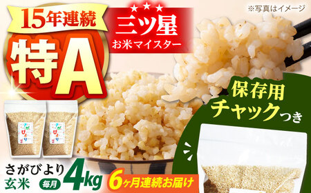 【全6回定期便】佐賀県産 さがびより 玄米 各2kg×2袋 [HCU011] 米 定期便