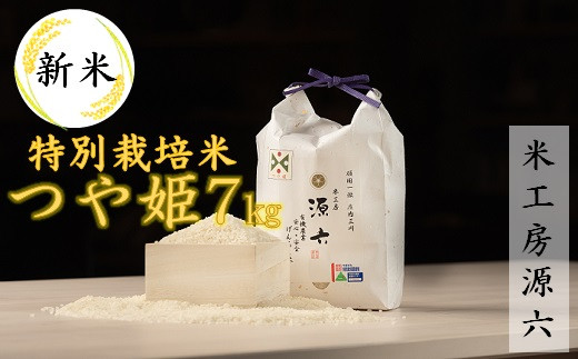 【令和8年産・精米】米工房源六が作る特別栽培米つや姫7kg　※10月中旬ごろから順次発送開始