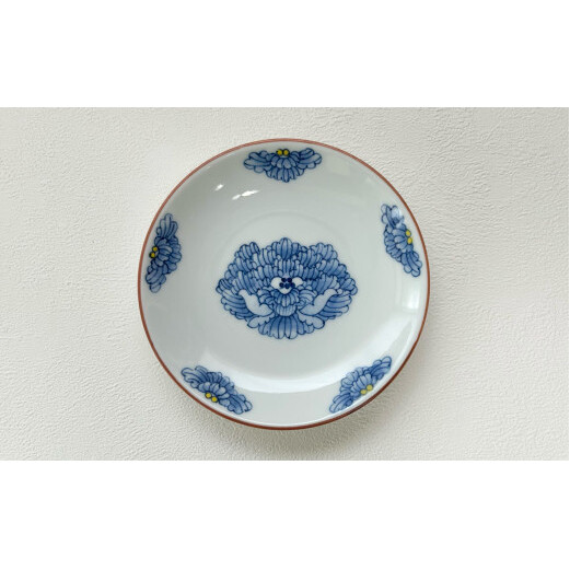 有田焼 手描きボタン柄 小皿 1枚【起山窯】食器 器 うつわ 小皿 菓子皿 染付 A11-70_イメージ2