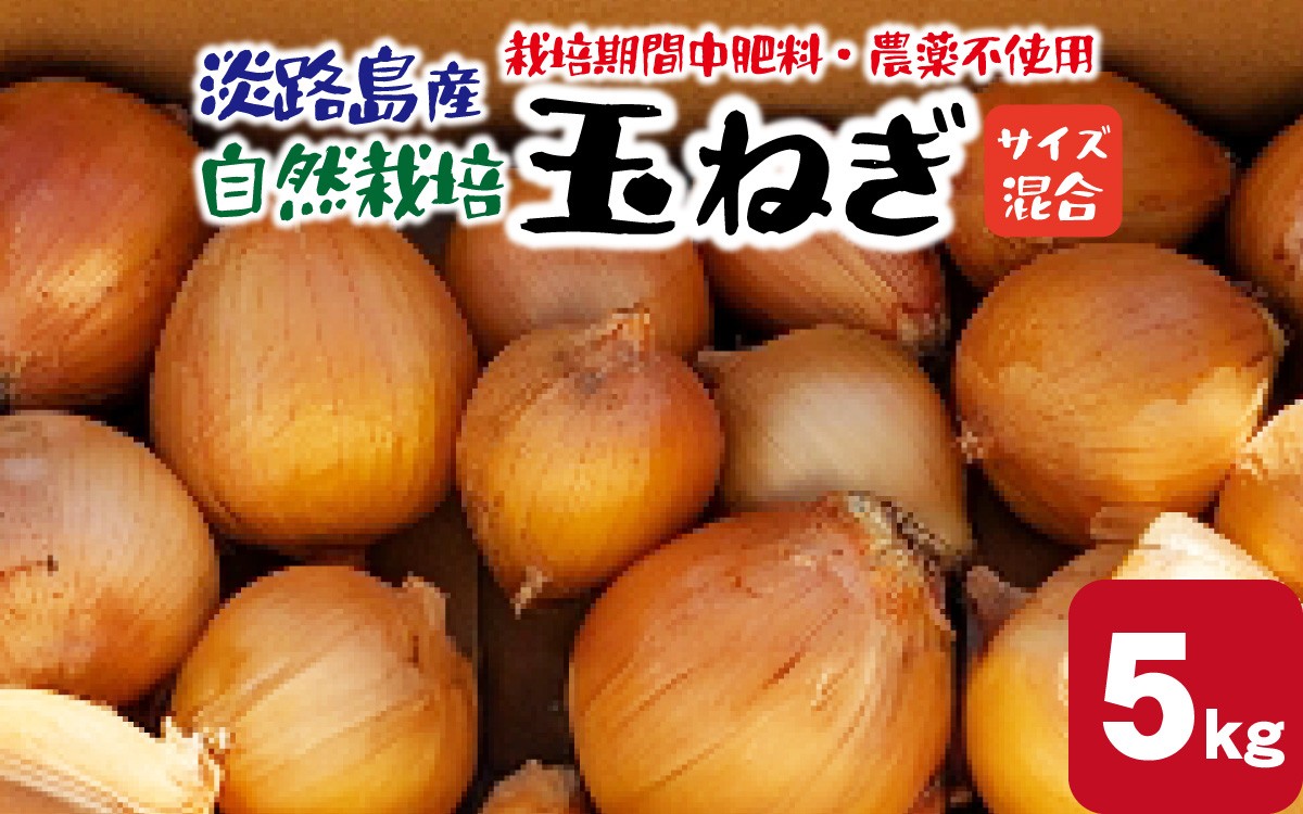 
                  淡路島産 栽培期間中肥料・農薬不使用 自然栽培玉ねぎ 5kg  ／ 野菜 自然栽培 農薬不使用 ブランド タマネギ オニオン スライス サラダ 肉じゃが 常備菜 スープ 味噌汁 兵庫県 淡路市 サイズ混合
                