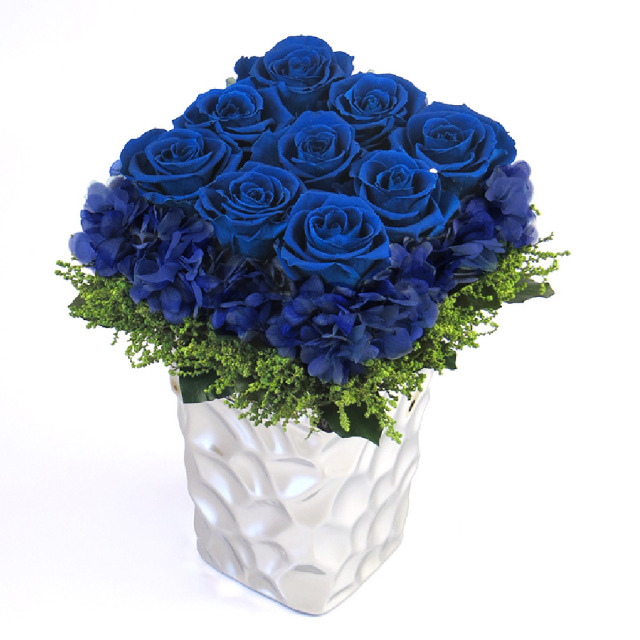 イタリアL 花 お花 プリザーブドフラワー ギフト プレゼント お祝い 誕生日 お供え アレンジ インテリア 東京都 墨田区【ブルー】