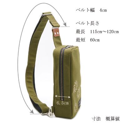 ふるさと納税 高岡市 創業110年の染物工房が作る伝統本染帆布のボディーバッグ　カラー:カーキー |  | 02