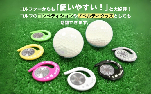 ハングマーカー【スマイリー柄　グリーン】 ゴルフマーカー ゴルフ ボールマーカー グリーンマーカー 父の日 母の日 ギフト プレゼント 実用的 ゴルフ好き 小物 コンペ 賞品 景品 祝い Presen