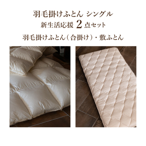 布団 【新生活応援】羽毛合い掛けふとん 敷ふとん 2点セット(シングル) 布団