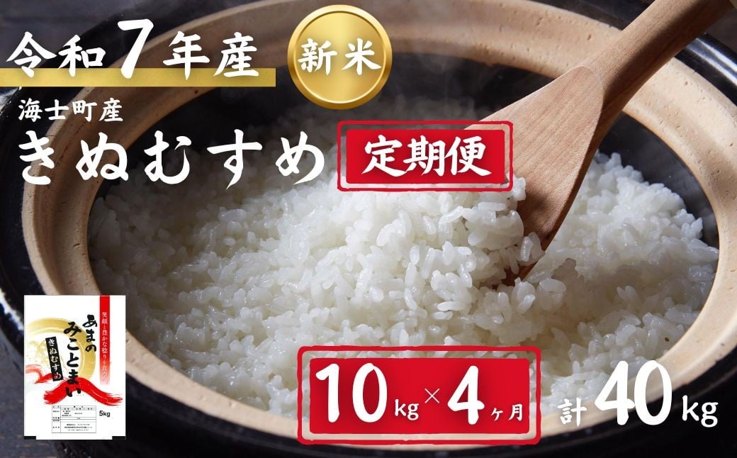 
            【定期便4ヵ月】計40kg！令和7年度新米きぬむすめ 10kg×4か月定期便 お米 新米 精米 白米 弁当 ごはん ご飯 きぬむすめ 年末年始 お正月 お歳暮 御歳暮 ギフト 定期便
          