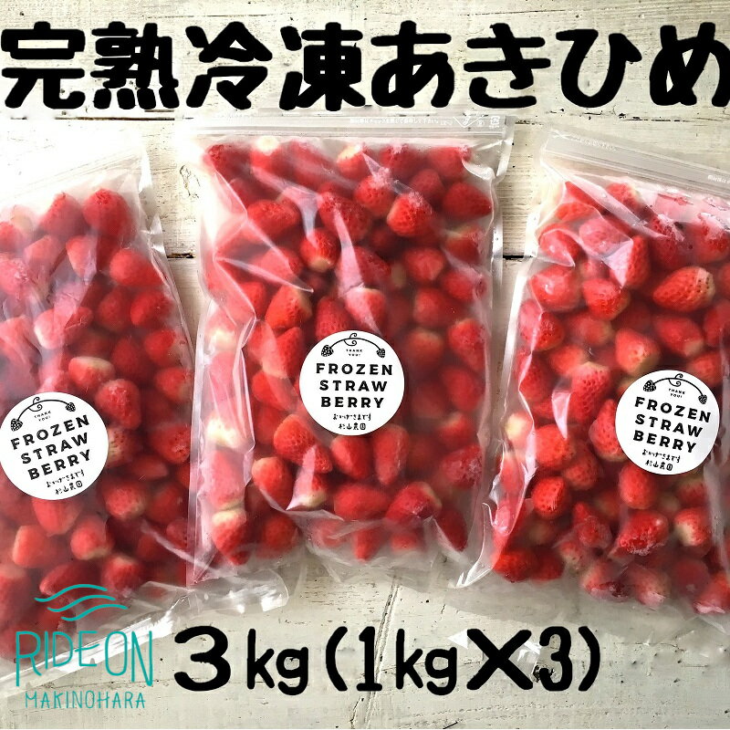 【ふるさと納税】 117-2 おかげさまです杉山農園の「朝採り完熟 冷凍いちご あきひめ」3kg / イチゴ フルーツ 果物 国産