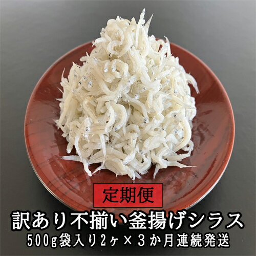 【ふるさと納税】【定期便】訳あり不揃い釜揚げシラス500g袋入り×2ヶ　3か月連続発送 訳あり不揃い　 釜揚げしらす　毎月お届け　 冷凍配送