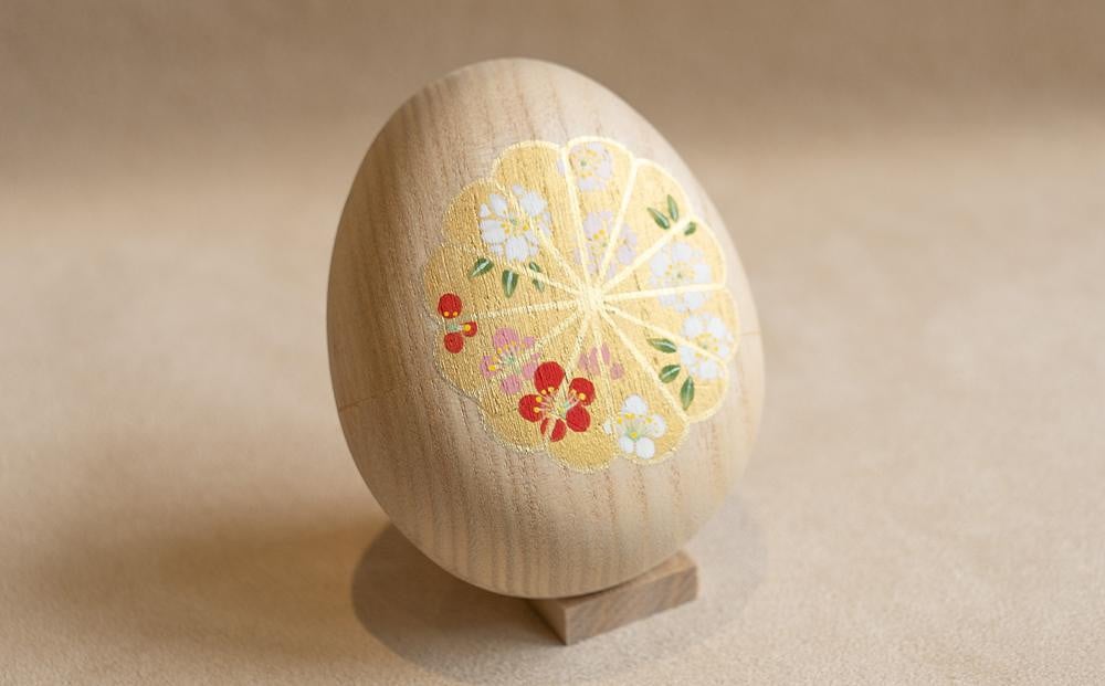 
【箱藤商店】桐製たまご箱（菊文様）〈京都日本画絵師絵付け〉
