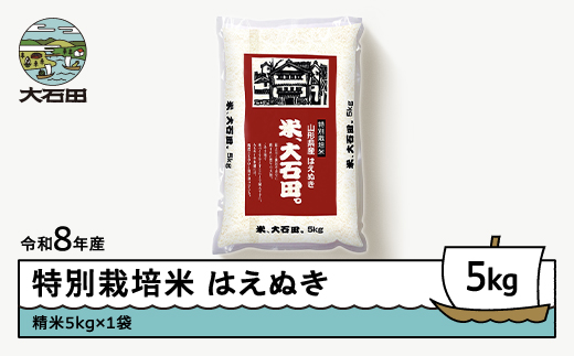 【先行予約】 新米 米 はえぬき 5kg 精米 令和8年産 特別栽培米 2027年2月上旬発送 ※沖縄・離島への配送不可 ja-hasxb5-2f