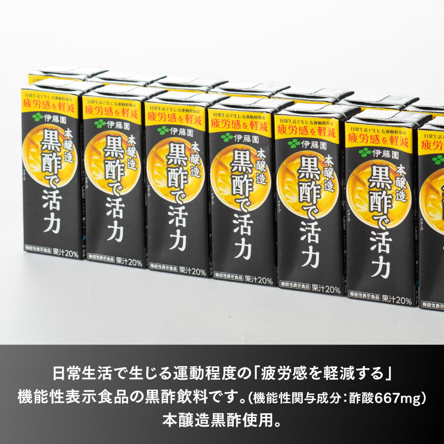 伊藤園 機能性表示食品黒酢で活力（紙パック）200ml×24本 【伊藤園 飲料類 黒酢 ジュース 飲みもの】