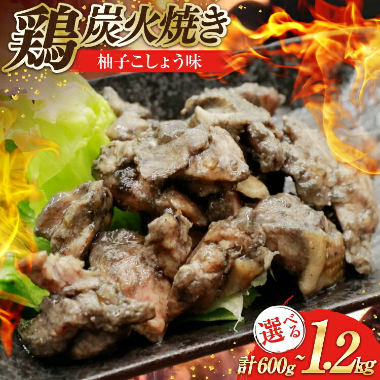 【ふるさと納税】レビューキャンペーン 鶏 炭火焼き 柚子こしょう味 100g 選べる内容量 6p or 12p [カンショク 宮崎県 日向市 452061495] 炭火焼 鶏肉 親鳥 柚子こしょう ゆずこしょう 柚子胡椒
