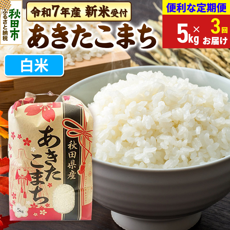 《令和7年産 新米受付》《定期便3ヶ月》 あきたこまち 5kg【白米】秋田県産 こまちライン