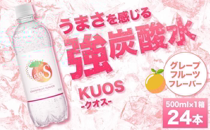 
            強炭酸水クオス グレープフルーツフレーバー 500ml×24本 炭酸水 たんさんすい 炭酸 たんさん 水 飲料水 みず 単品 グレープフルーツ 日田市 / 株式会社OTOGINO [AREF010]
          