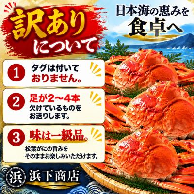 ふるさと納税 湯梨浜町 ■浜下商店■松葉ガニ2〜4枚〔浜ゆで〕◆訳あり◆(55MZ.) |  | 01