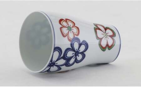 源右衛門窯 染錦花ちらし 食器 花柄 カップ フリーカップ 有田焼 ad066