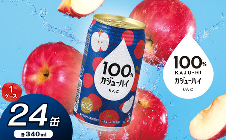 100％カジューハイりんご 340ml × 24本 | ふるさと納税 缶ジューハイ 缶酎ハイ りんご3％ カロリー低い 喉越し 爽快 爽やか 洋酒 人気 酎ハイ サワー パーティー 送料無料 下野 栃木