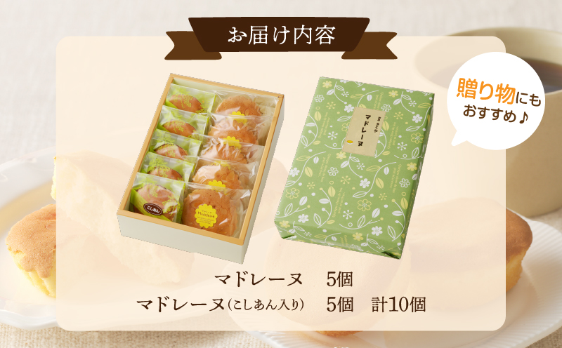 【2週間以内発送】老舗菓子舗のマドレーヌ2種セット(合計10個)_T035-0066【焼き菓子 スイーツ 詰め合わせ 洋菓子 人気 ギフト 食品 贈り物 お土産 デザート 加工品 送料無料 プレゼント】