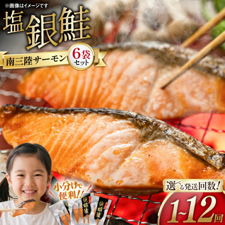 【ふるさと納税】 鮭 切り身 塩銀鮭 パック 3切入 6袋 【選べる発送回数】 [たみこの海パック 宮城県 南三陸町 30ae0040] 冷凍 サーモン 銀鮭 シャケ 切身 さけ サケ 国産 小分け 個包装 定期便