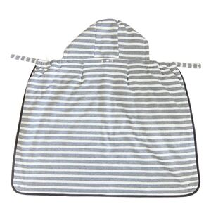 防寒ケープ ボーダー柄 (グレー)｜フットマフ 防寒ケープ ベビーカー ひざ掛け お散歩 お出かけ [1262]