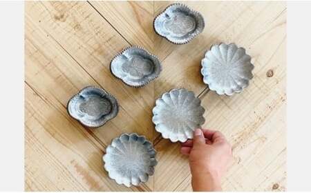 A30-475 有田焼 陶悦窯 銀塗小皿セット 24to3 西富陶磁器