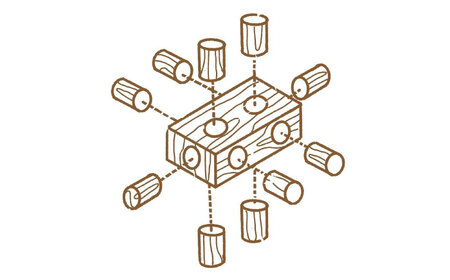 天然木製ブロック「ズレンガ」24ピースセット　滋賀県長浜市/株式会社浅尾[AQBH010] 木製おもちゃ 木製おもちゃ 木製おもちゃ 木製おもちゃ 木製おもちゃ