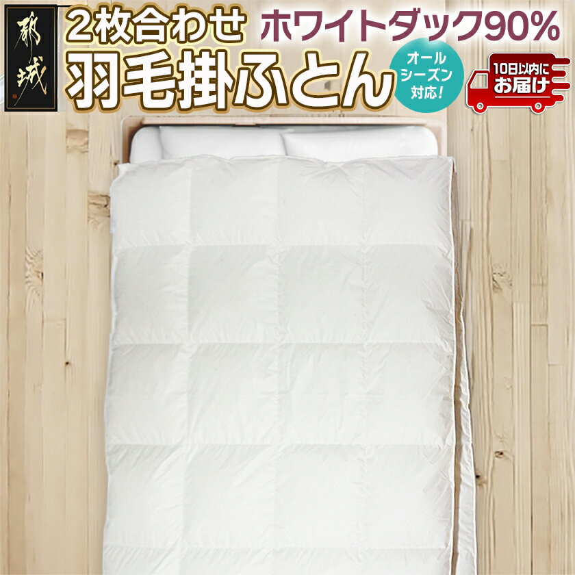 【ふるさと納税】2枚合わせ羽毛掛ふとん ホワイトダック90％【S】≪みやこんじょ特急便≫ - オールシーズン対応 合掛け 肌掛け 羽毛 日本製 寝具 布団 掛け布団 シングル 羽毛布団 送料無料 AN-E104-Q 【宮崎県都城市は2年連続ふるさと納税日本一！】