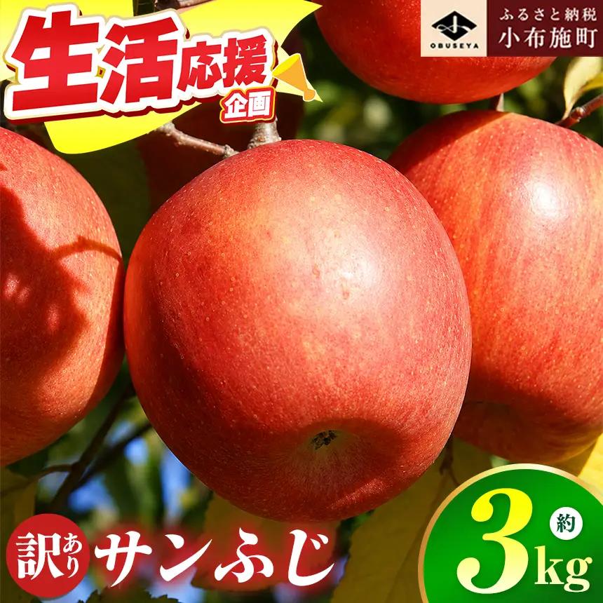 【訳あり】 先行受付 サンふじ 約3kg 6～12玉 ［小布施屋］ 令和8年産 【2026年11月下旬～2027年3月発送】［B-71］