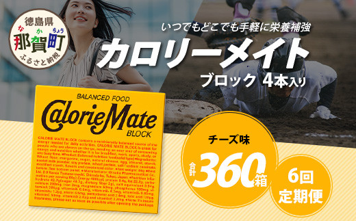 【6回定期便】≪チーズ味≫ カロリーメイトブロック 4本入り 計60箱 ×6回 合計360箱【定期便 徳島 那賀 大塚製薬 カロリーメイト チーズ ビタミン ミネラル たんぱく質 脂質 糖質 5大栄養素 バランス栄養食 栄養補給 仕事 勉強 スポーツ 防災 災害 地震 非常食 常備食 備蓄 受験 受験応援 新生活】MS-3-6-cheese