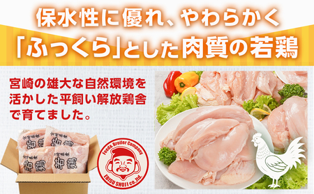 宮崎県産若鶏 むね肉(4kg)_LG-G302_(都城市) 宮崎県産 若鶏 鶏肉 真空 むね肉 平飼い ハーブ やわらかく ふっくら ジューシー 