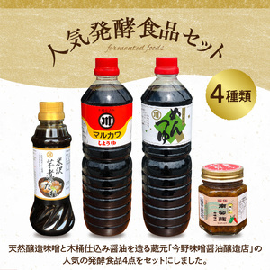 人気 発酵食品 調味料 4種 詰め合わせ セット 醤油 1L めんつゆ 1L 芋煮のたれ 300ml 各1本 南蛮麹 140g 1個 万能調味料 たれ つゆ 山形県 米沢市
