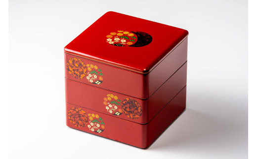 重箱 花丸 5.5寸 丸三漆器 伝統工芸 工芸品 ふるさと納税 重箱 漆 一関市 岩手県